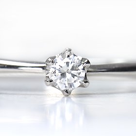 婚約指輪 プラチナ・ダイヤモンド0.1ct（SIクラス・鑑別書カード付
