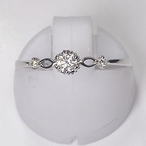 婚約指輪】プラチナ・ダイヤモンド0.12ct（SIクラス・鑑別書カード付