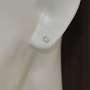 プラチナ・ダイヤモンド0.1ct シングルピアス 片耳用 - DIAN POOL