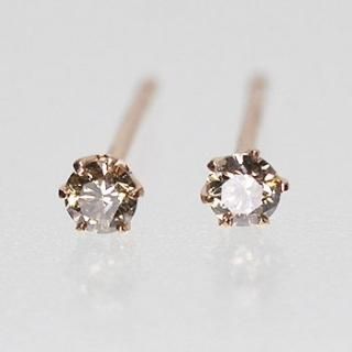 選べる！ピンクゴールド×ダイヤモンド0.1ct スタッドピアス - DIAN