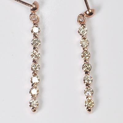 10KPGダイヤモンドピアス K10PG・ダイヤモンド0.4ct（SIクラス・鑑別書カード付） 7