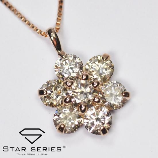 ダイヤモンド K18PG K18 PG ダイヤモンドネックレスクロス