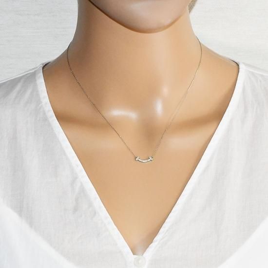 プラチナ・ダイヤモンド0.08ct スマイルネックレス - DIAN POOL