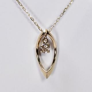 K10YG ダイヤモンドネックレス ダンシングストーンネックレス シングルダンシングストーン K10YG ダイヤモンドネックレス 0.05