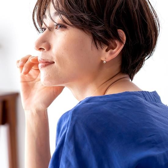 K18 18金 イエローゴールド 淡水パール フックピアス - DIAN