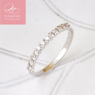 QTダイヤモンドコレクション ダイヤモンド0.3ct ハーフエタニティーリング（指輪） プラチナカラー