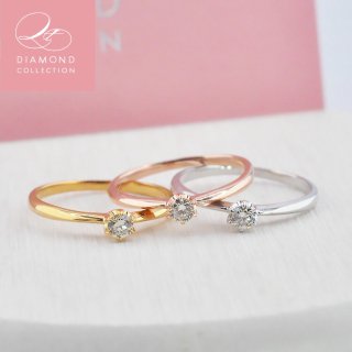QTダイヤモンドコレクション ダイヤモンド0.1ct 一粒ダイヤリング（指輪） 婚約指輪