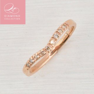 QTダイヤモンドコレクション ダイヤモンド0.1ct V字リング（指輪） ピンクゴールド