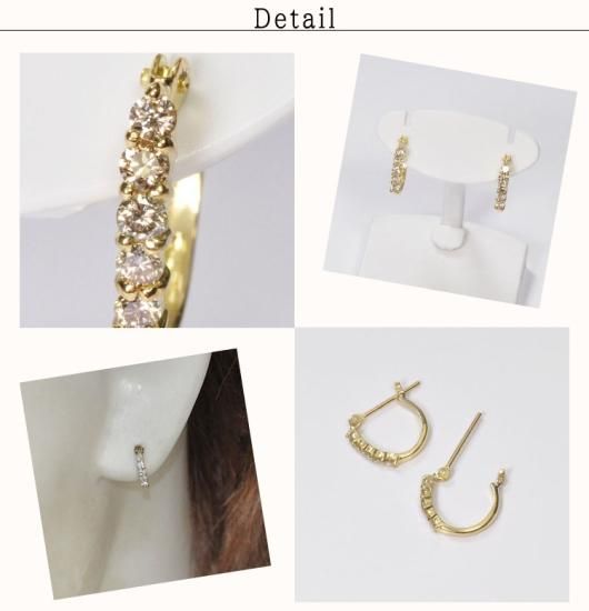 14KWGダイヤモンドエタニティフープぴあす K18・ダイヤモンド0.2ct SIクラス エタニティピアス フープピアス