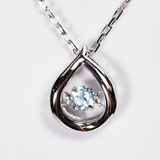 11月の誕生石】 K10WG 誕生石ダンシングストーンネックレス