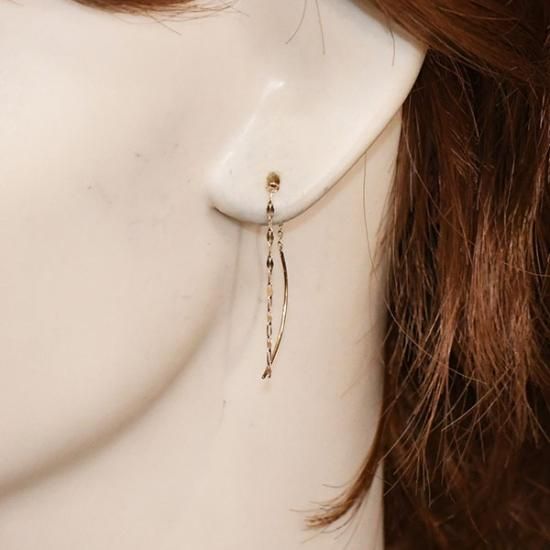 k10アメリカンピアス K10 ロングチェーンアメリカンピアス - DIAN POOL ダイアン