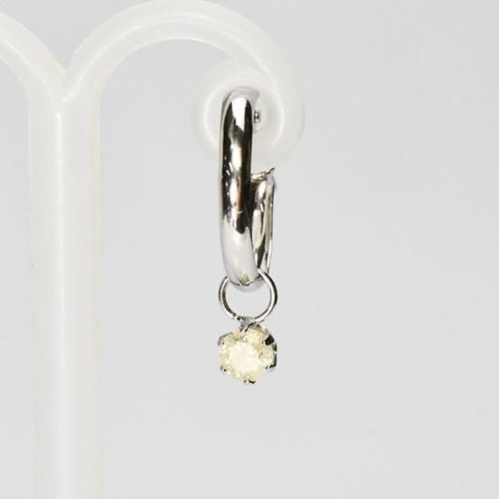 K10WG・ダイヤモンド0.2ct スタッドフープピアス - DIAN POOL