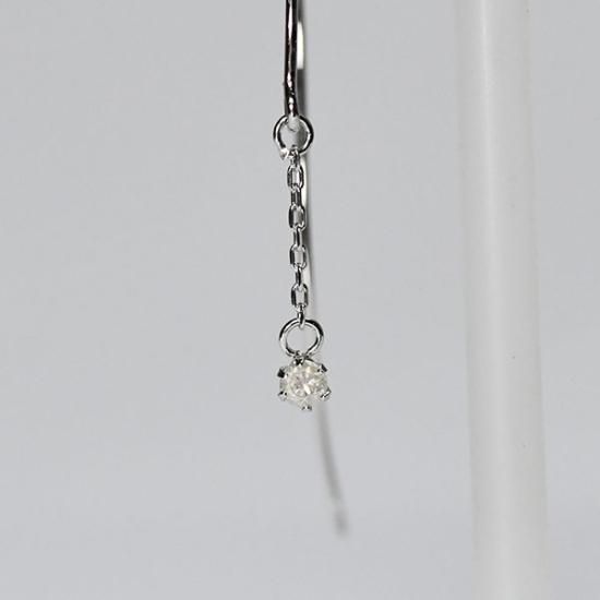 K10WG ダイヤモンド0.1ct フックピアス K10WG・ダイヤモンド0.1ct フックピアス ジプシーピアス - DIAN