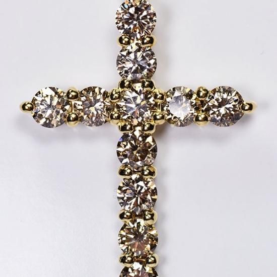 K18・ダイヤモンド2.0ct（鑑別書付） クロスネックレス - DIAN POOL