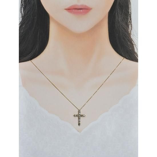 K18WG ダイヤモンド2.0カラットクロスペンダント K18・ダイヤモンド2.0ct（鑑別書付） クロスネックレス - DIAN