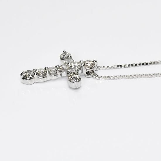 侍ダイヤモンド 天然ダイヤモンド ネックレス 「クロス」 0.7ct