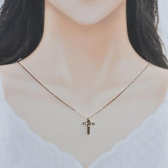 シャンパンドリーム ブラウンダイヤモンド クロスネックレス 1.0ct