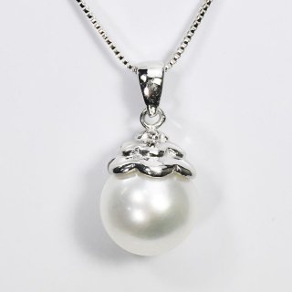 花珠真珠 10mm珠 ペンダント ネックレス アコヤ本真珠 10mmアップの大珠