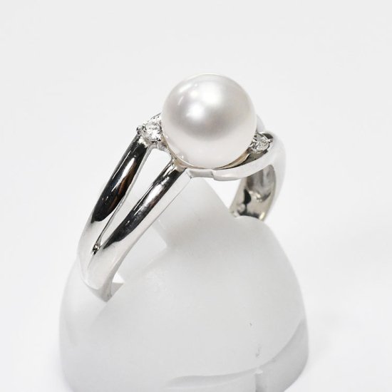 PTアコヤ真珠\u0026ダイヤモンドリング　9.5号　未使用可愛くて上品なリングです