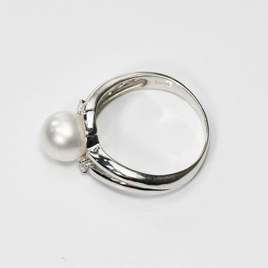 花珠真珠 7mm珠 ダイヤモンド0.05ct リング 指輪 アコヤ本真珠 - DIAN 