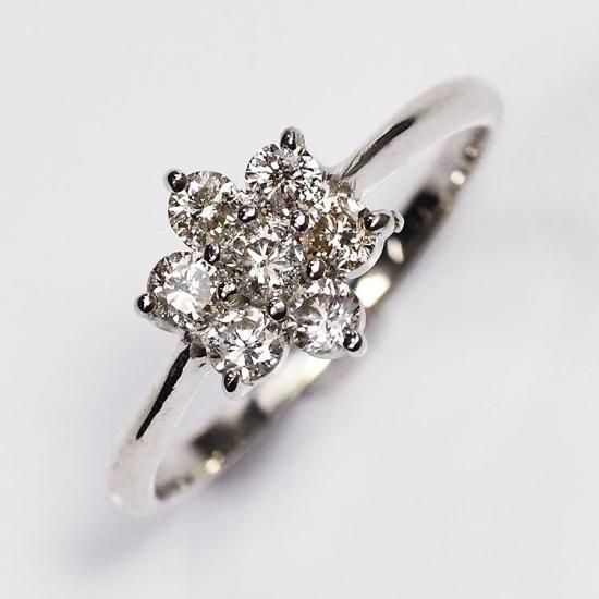 ダイヤ リングD01.05ct プラチナリング ダイヤモンド 花 指輪 プラチナ・ダイヤモンド0.5ct（SIクラス・鑑別書カード付） 7
