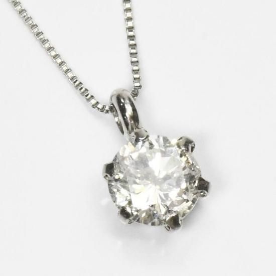 一粒ダイヤモンド　ネックレス　プラチナ 鑑定書付】 プラチナ 一粒 ダイヤモンド ネックレス | IKEDA