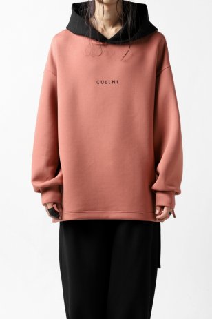 CULLNI LOGO HOODIE TOPS / DOUBLE KNIT (PINK x BLACK)