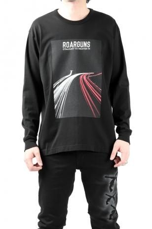 roarguns HIGHWAY PRINT FREEDOM JERSEY BIG SILHOUETTE L/S TEE (BLACK)