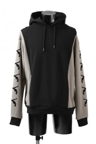 roarguns 30/7 COTTON FLEECY KNITTIN HOODIE (BLACK x GRAY)