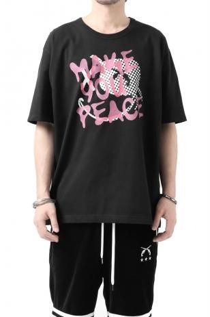 roarguns DOT MAKE YOU PEACE PRINT OVERSIZED T / BLACK