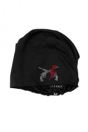 roarguns exclusive "THUNDER PISTOL" SWAROVSKI CRYSTAL COOLMAX JERSEY STICH BEANIE (BLACK)