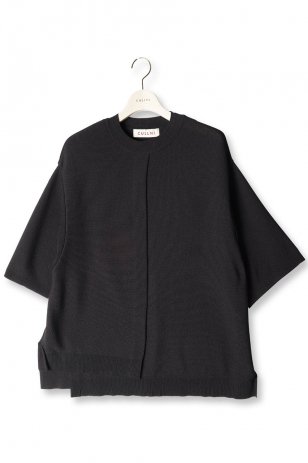CULLNI WRAP LAYERED OVER SIZE KNIT TOPS (BLACK)
