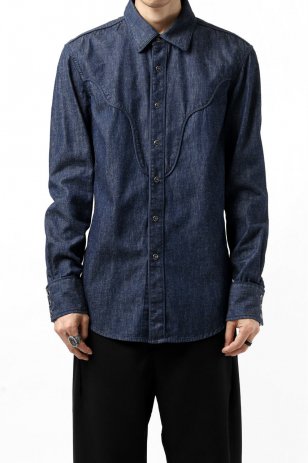 <img class='new_mark_img1' src='https://img.shop-pro.jp/img/new/icons20.gif' style='border:none;display:inline;margin:0px;padding:0px;width:auto;' />MAIN ATTRACTION DENIM×ONE WASH WESTERN SHIRTS (INDIGO)