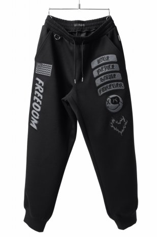 roarguns DOUBLE-CLOTH WAPPEN CUSTOM PANTS (BLACK)