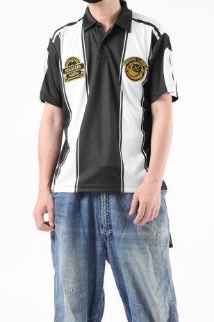 <img class='new_mark_img1' src='https://img.shop-pro.jp/img/new/icons20.gif' style='border:none;display:inline;margin:0px;padding:0px;width:auto;' />roarguns AddElm 8 PRINT POLO (BLACK x WHITE)