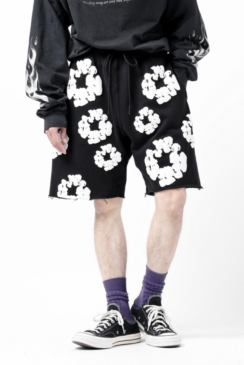 READYMADE x DENIM TEARS COTTON WREATH SWEAT SHORTS (BLACK READYMADE x DENIM TEARS COTTON WREATH SWEAT SHORTS (BLACK