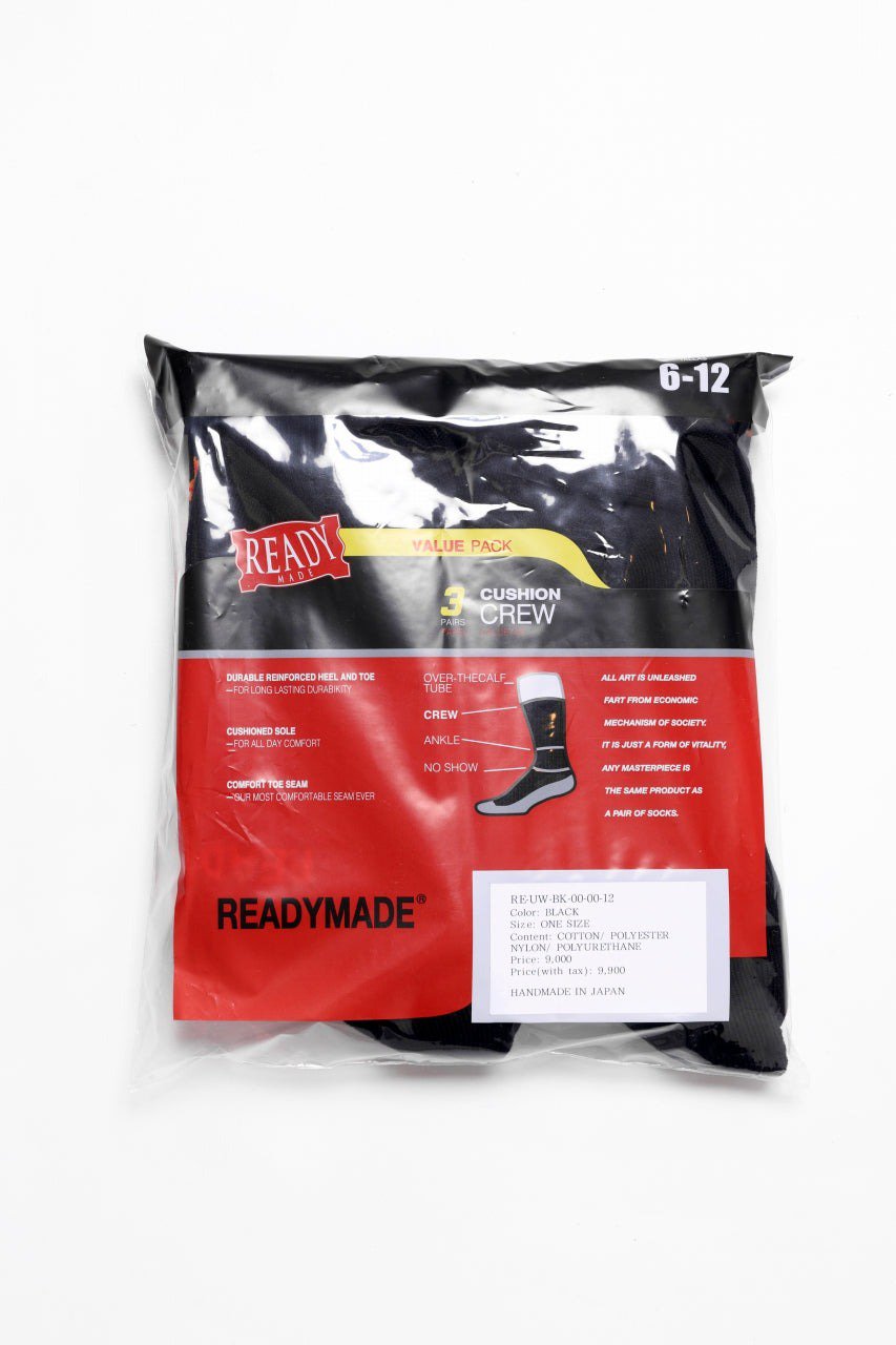 READYMADE 3P CREW SOCKS FIRE (BLACK) 商品ページ - K's Clothing
