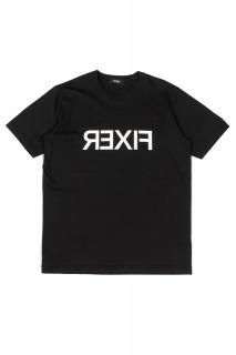 ڤͽFIXER (ե) FTS-03 Reverse Print Crew Neck T-shirt Сץ T BLACK (֥å)