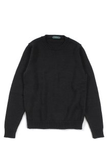 ZANONE (ザノーネ) Crew Neck Sweater 5ゲージ ウールニット セーター BLACK (ブラック・Z0015)