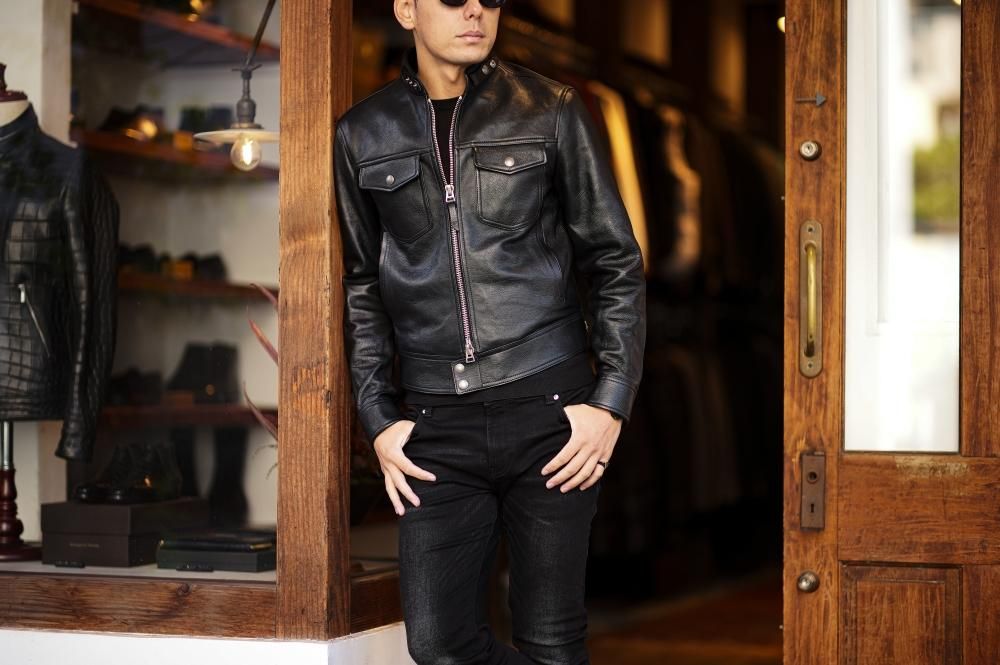 TOM FORD (トムフォード) GLOSSY GRAIN BIKER BLOUSON TOM FORD (トムフォード) GLOSSY GRAIN BIKER BLOUSON