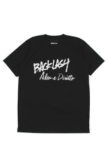 BACKLASH × Alto e Diritto (バックラッシュ × アルト エ デリット) Crew Neck T-shirt  ロゴプリントTシャツ BLACK (ブラック) 