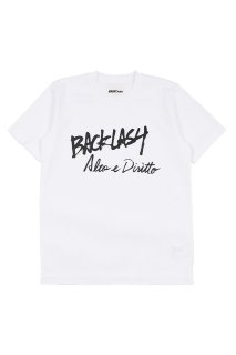 BACKLASH × Alto e Diritto (バックラッシュ × アルト エ デリット) Crew Neck T-shirt  ロゴプリントTシャツ WHITE (ホワイト) 