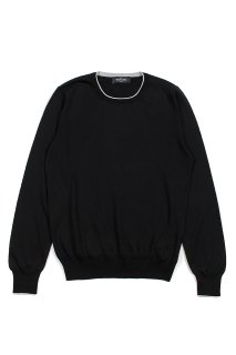 Gran Sasso (󥵥å) Silk Cotton Knit Sweater 륯åȥ˥åȥ BLACK (֥å099)