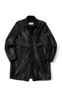 BELVEST (ベルベスト) LAMB NAPPA LEATHER SOUTIEN COAT ラムナッパレザー ステンカラー コート BLACK (ブラック)