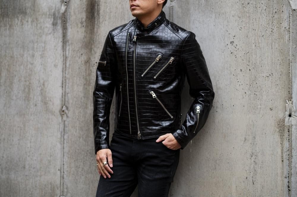 TOM FORD (トムフォード) PRINTED CROC ZIP BIKER エンボス TOM FORD (トムフォード) PRINTED CROC ZIP BIKER エンボス