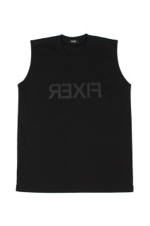 ڤͽFIXER (ե) FNS-01 Reverse Print Sleeveless T-shirt Сץ Ρ꡼ T ALL BLACK (֥å)