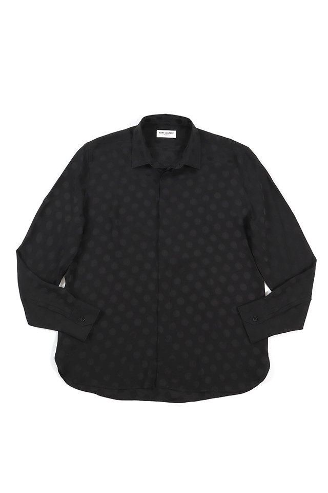 SAINT LAURENT (サンローラン) SHIRT IN DOTTED SHINY AND MATTE SAINT LAURENT (サンローラン) SHIRT IN DOTTED SHINY AND MATTE
