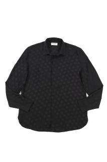 SAINT LAURENT () SHIRT IN DOTTED SHINY AND MATTE SILK 륯 ɥå  BLACK (֥å)