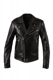 TOM FORD (ȥե) NAPPA GRAIN LEATHER ASYMMETRIC BIKER 쥶 ֥ 饤 BLACK (֥å)