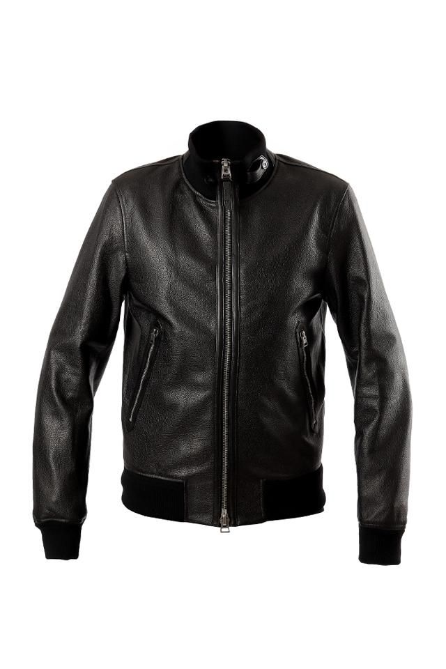TOM FORD (トムフォード) GRAIN LEATHER FUNNEL BOMBER TOM FORD (トムフォード) GRAIN LEATHER FUNNEL BOMBER